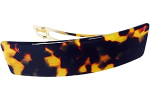 French Amie Fine 1 Inch Wide Rectangular Celluloid Handmade Tokyo Automatic Hair Clip Barrette(Tokyo)