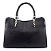 Yafeige Women Ladies Genuine Leather Tote Bag Handbag Shoulder Bag Top-handle Purse (Black)