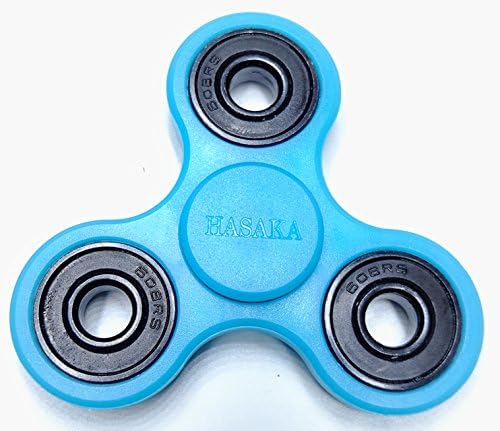 6 Colors New Tri-Spinner Fidget Toy Plastic EDC Hand Spinner For Autism and ADHD Rotation Time Long Anti Stress Toys (Light Blue)