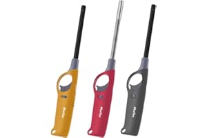 MEETOO Multi-Purpose Lighters, 3 Pack Refillable Butane Lighters for Survival Camping Fishing (No Butane Fuel Inside)