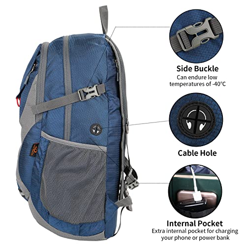 WATERFLY Lightweight Packable Hiking Backpack： Foldable Travel Daypack Ultralight Camping Day