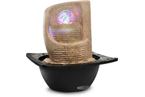 Decor Desk Zen Fan Indoor Water Fountain with LED