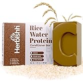 Herbishh Rice Water Conditioner Bar, Moisturizing & Strengthening, Solid Soap for Dry, Damaged & Thinning Hair, With Fermented Rice & Natural Oils, All Hair Types, Paraben-Free & Sulfate-Free, 3.53 oz