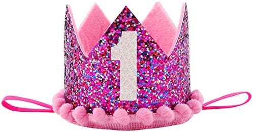 Baby First Birthday Crown Girl 1st Birthday Hat Party Crown Headband Outfit Photo Prop