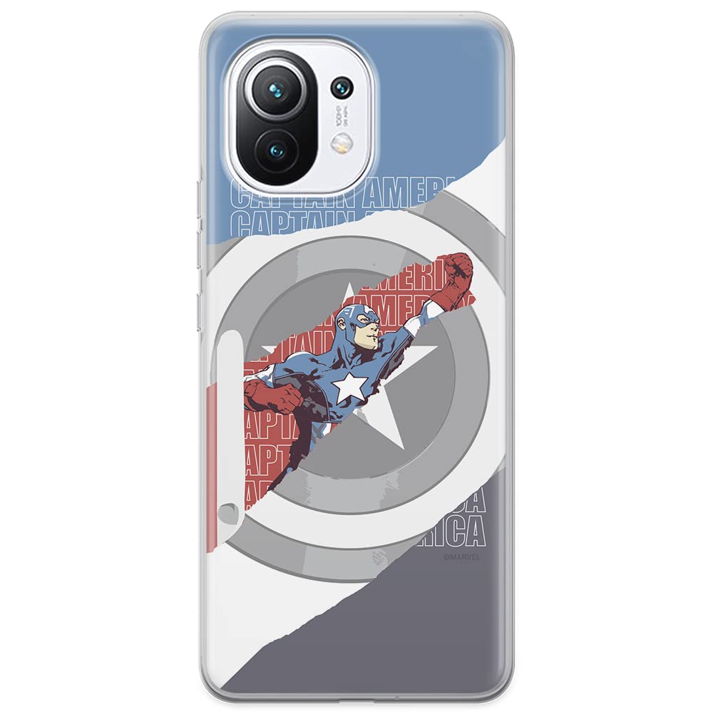 ERT GROUP mobile phone case for Xiaomi 11 original and officially Licensed Marvel pattern Captain America 013 optimally adapted to the shape of the mobile phone, case made of TPU — image 1