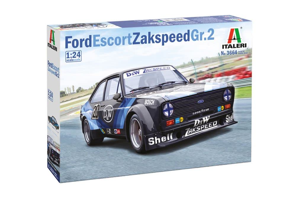 Italeri -3664 Ford Escort Zakspeed Gr.2, Scale 1:24, Model Kit, Model Kit, Plastic Modeling, Multicolor, IT3664