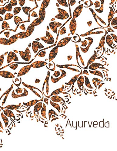 Ayurveda: Notebook - Meditation Journal - Energy Diary - Ochre Mandala cover book - Lined blank book - 8.5x11 inches