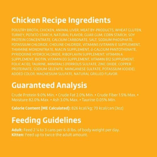AMAZON BRAND – WONDER BOUND GOURMET WET CAT FOOD IN GRAVY VARIETY PACK (TURKEY, CHICKEN, BEEF), POULTRY, MADE IN USA, 3 OUNCE (PACK OF 24)