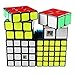Coogam Moyu Cube Bundle 2x2 3x3 4x4 5x5 Speed Cube Set MF2S MF3S MF4S MF5S Pack Black Puzzle Toy Gift Box