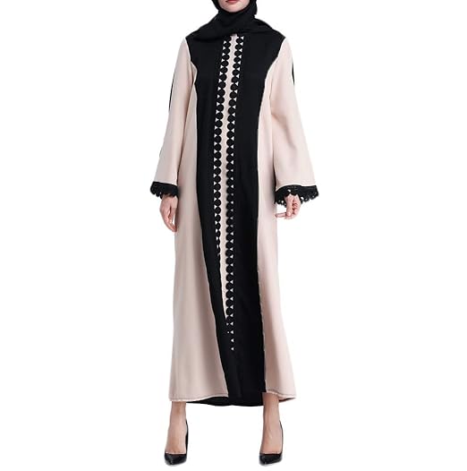 Amphia - Moslemische Frauen-islamische Kleidungs-Spitze, die Langen Mantel-Mittlere Osten-Lange Robe spleißt - Langärmliger M