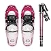 ALPS Adult All Terrian Snowshoes + Pair Anti-Shock Adjustable Snowshoeing Pole + Free Carrying Tote Bag (25 inch)