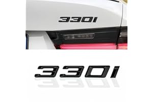 QOMAGO Car Emblem Compatible with 330i Gloss Black Trunk lid Rear Emblem Badge Excellent ABS Material