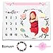 CAVN Baby Monthly Milestone Blanket Photography Props Backdrop for Newborn Boy Girl (Headband and Frame Included), Infant Newborn Baby Swaddling Month Blanket for Photography New Mom Baby Shower Gifts