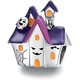 Haunted House Charm 925 Sterling Silver Halloween Charm Pumpkin Charm Witch Charm Skull Charm Christmas Charm for Pandora Charm Bracelet
