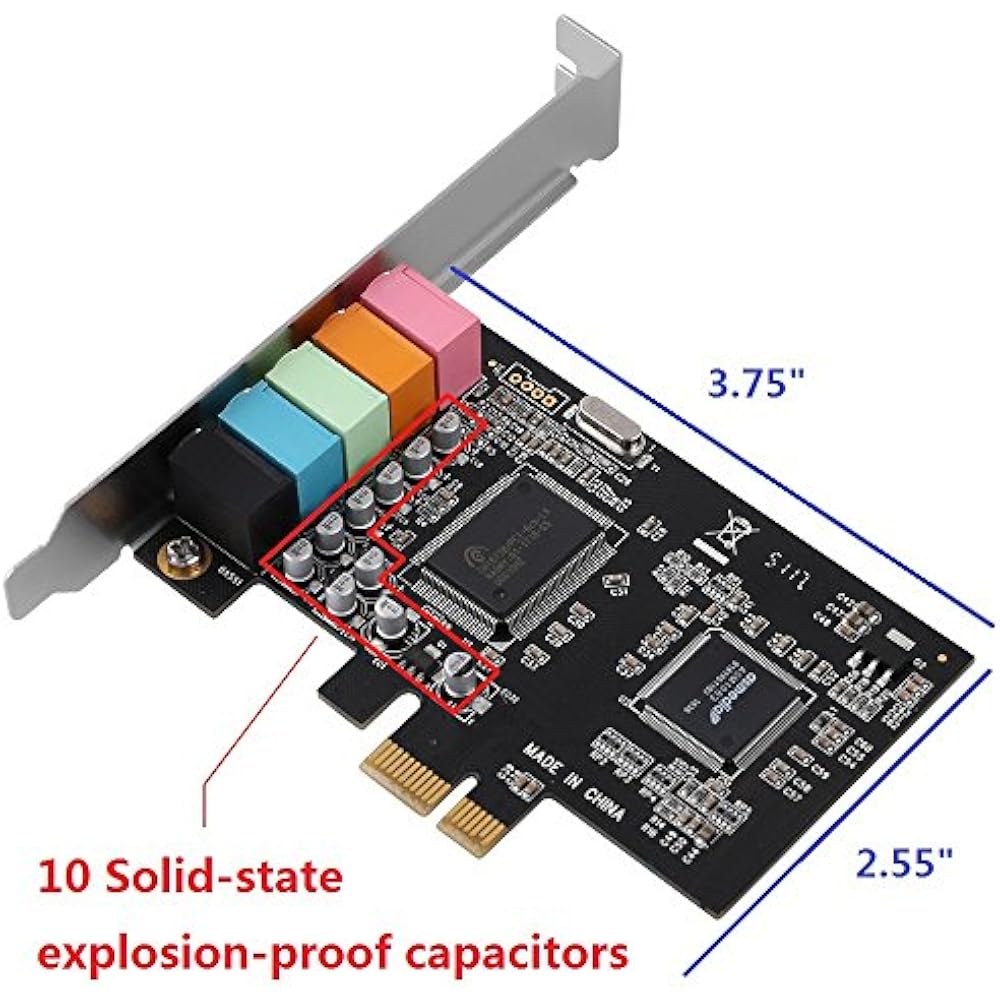 PCIe Sound Card 5.1 Internal For Windows 10 With Low Profile Bracket 3D Stereo eBay