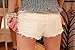 Women Hot Sexy Low Waist Side Zipper Burr Cut Off Lacing Mini Jean Denim Shorts White L