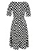 oxiuly Women's Vintage Black Dot Patchwork Pocket Puffy Swing Casual Dress OX165 (M, Black dot)