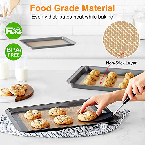 Silicone Baking Mat, HOOMIL Set of 3 Food Safe NonStick Silicone Mats