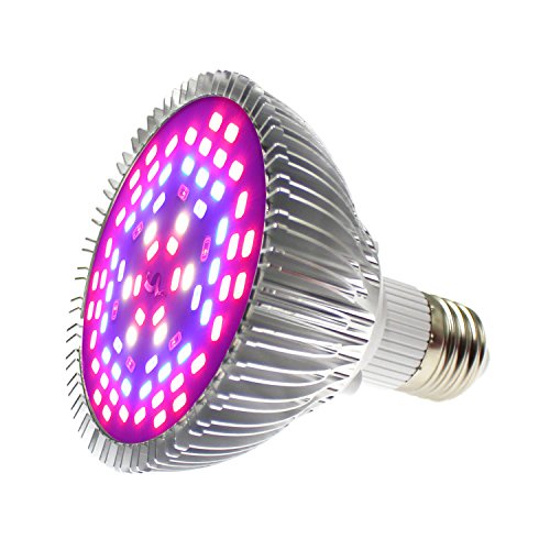 Attaljus 50W LED Grow Light Bulb, 78 LEDs Full Spectrum Plant Bulbs Growing Lights for Indoor Plants Vegetables, Flowers, Seedlings, Hydroponics, Indoor Garden, Greenhouse and Organic Soil (E27 Base)