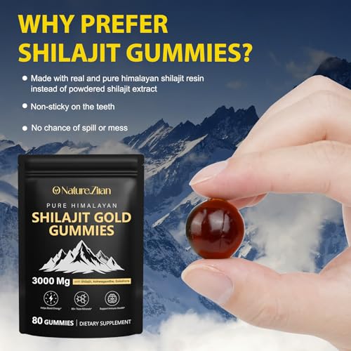 Shilajit Gummies for Men & Women - Shilajit Gold Gummies Rich In Ashwagandha, Gokshura with 85+ Minerals, Authentic Flavor,Organic, Zero Sugar & Vegan, 100% Natural - 80 Count (80 Count (Pack of 1))