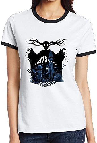 HiEWWziu68 Women's Over The Garden Wall Casual T-Shirts Black XXL