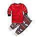 Kids Little Boys Girls Christmas Deer Shirt and Pants Pajamas Set(100(3-4Y), Red)