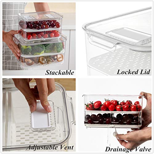 REFSAVER Fridge Produce Saver Food Storage Containers Stackable