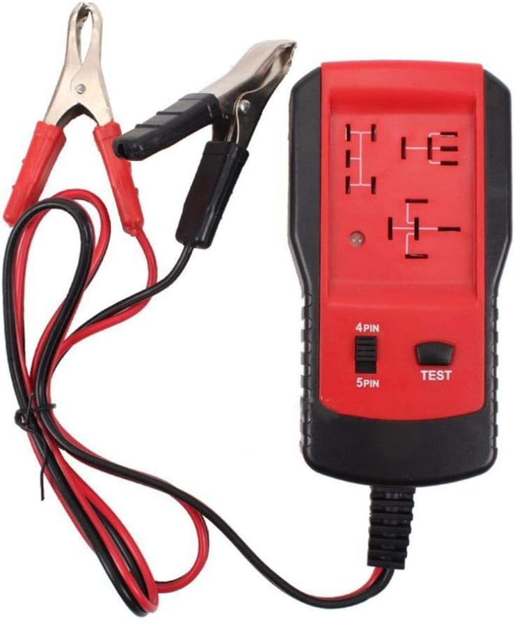 ULTRATOOL 12V Car Relay Tester Automotive Battery Diagnostic Tool 4PIN 5PIN Fast Testing with Clips, Red