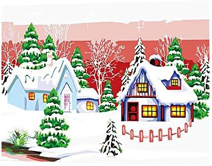 Diy oil painting paint by number Linen canvas Non-toxic environmental pigment living room Bedroom decoration 50x40cm (Christmas Miracle)