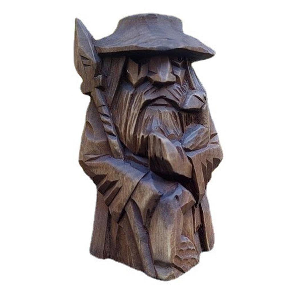 YQkoop Norse Gods Statues - Odin Thor Tyr Ulfhednar Statue Norse Viking Mythology Figurines Nordic Pagan Resin Ornaments Art for Home Office Decoration (Odin), 10 cm (3.9 inches)
