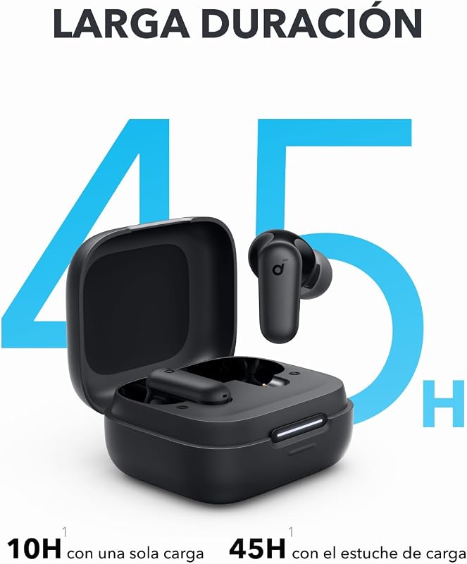 Fones de ouvido com cancelamento de ruído anker soundcore p30i, cancelamento de ruído poderoso e inteligente, graves potentes, 45 horas de reprodução, capa 2 em 1 e suporte para celular, ip54