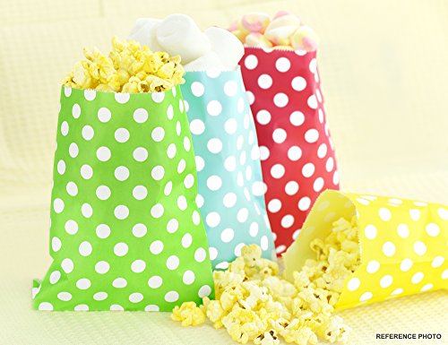 FiveSeasonStuff Greaseproof Paper Bags for Food Candy Goodies Gift Party Wedding Favors Birthday Baby Shower Buffets Picnics BBQ Arts & Crafts DIY Retail (5.12''x 7'') — PACK 100 (Green, Polka Dots) - Thumbnail 6