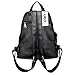 UTO Women Backpack Purse PU Washed Leather Large Capacity Ladies Rucksack Shoulder Bag Black