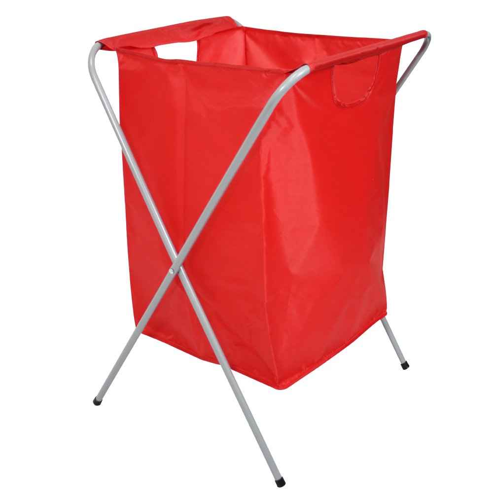 com-four® Wäschekorb klappbar in rot, Wäschesammler mit einen