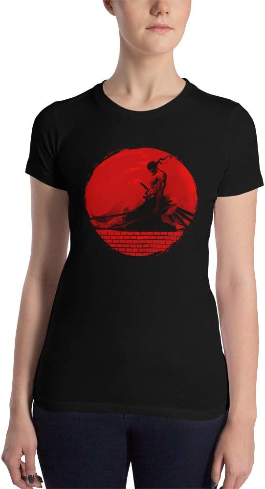 Cool Zoro Roronoa One Piece Blood Moon Sunset Women’s Slim Fit T-Shirt