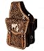 Showman Floral Tooled Leather Saddle Bag w/Cutout Praying Cowboy & Genuine Cowhide Inlay! NEW HORSE TACK!thumb 2