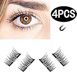 HOBO Dual Magnetic Eyelashes - Ultra Thin Magnetic False 3D Eyelash (4 - piece), Best Reusable and Easy to Apply Ultra Thin Dual Magnet System