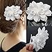 AKOAK Hair Clip, New Beauty Women's Bridal Wedding Rhinestone Orchid Hair Clip Barrette, Women Accessories (1Pcs, White)