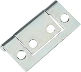 Merriway BH03826 50mm Flush Door Cupboard Hinge Pack of 2 Br Zinc Plated view 3
