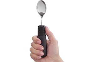 NORTH COAST MEDICAL Adaptive Eating Utensil. Norco Big-Grips Teaspoon. Bendable, Non-Weighted, Stainless Spoon. Wide, Built Up, Non-Slip Handle for Weak Hands, Tremor, Arthritis, Parkinson’s, Disabilities, Elderly