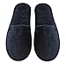 Arus Mens Turkish Terry Cloth Cotton Slippers for Spa and Bath Black, Large Wide