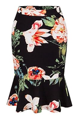 Arctic Cubic Highwaist Ruffled Ruffle Hem Midi Bodycon Fishtail Mermaid Skirt