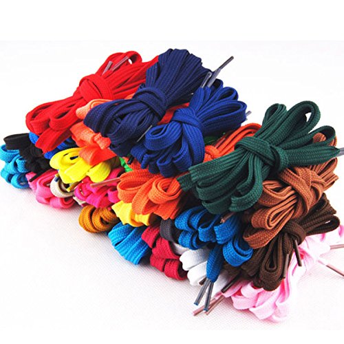 VORCOOL 12 Pairs of Replacement Flat Shoelaces Shoe Laces Strings for Sports Shoes Boots Sneakers Skates (Assorted Colors)