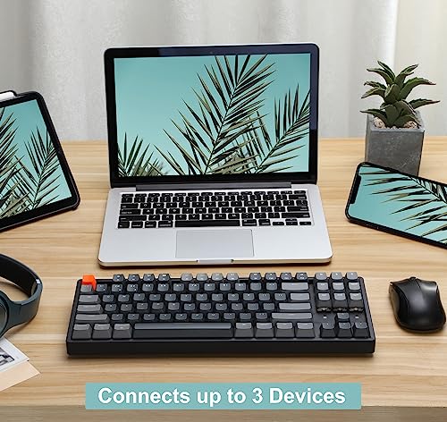 Keychron K8 Wireless Bluetooth/USB Wired Mechanical Keyboard, Hot-swappable Tenkeyless 87 Keys RGB LED Backlit Gateron Brown Switch N-Key Rollover, Aluminum Frame for Mac and Windows
