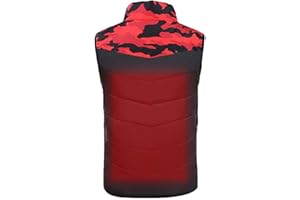 GOPEO Kids Camouflage Heated Vest Boys Girls Heated Gilet USB Heated Waistcoat 3 Temperature Levels Waterproof Heated Jacket