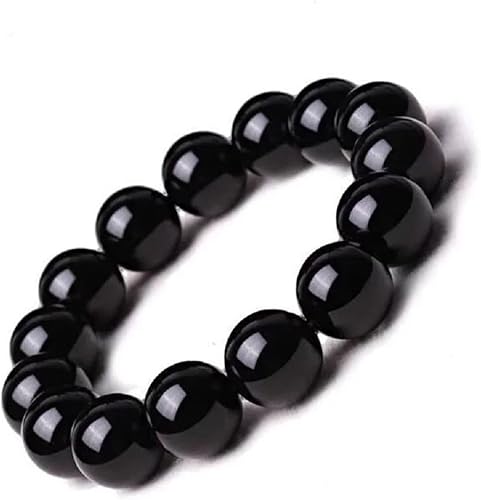 Amazon Co Jp 完全天然石aaaaa級オニキス14mm12mm10mm8mm6mm玉ブレスレット数珠 玉のサイズ 8 ブレスのサイズ 大きいサイズ 内径19 ジュエリー