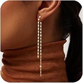 Robaice Gold/Silver Dangle Earrings for Women Dainty Long Tassel Drop Earrings Trendy, Hypoallergenic Dangling Lip Block Snake Chain Leaf Twisted Threader Earrings for Women Jewelry