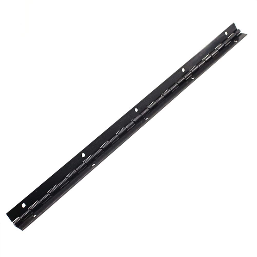 KAIISSA Bar Hinge 26 x 380 mm Piano Band Sturdy Continuous Hinge Hinge Furniture Hinge, Separable / Cuttable for Pianos, Cabinet Doors, Large Windows, Boats, Black, Pack of 1
