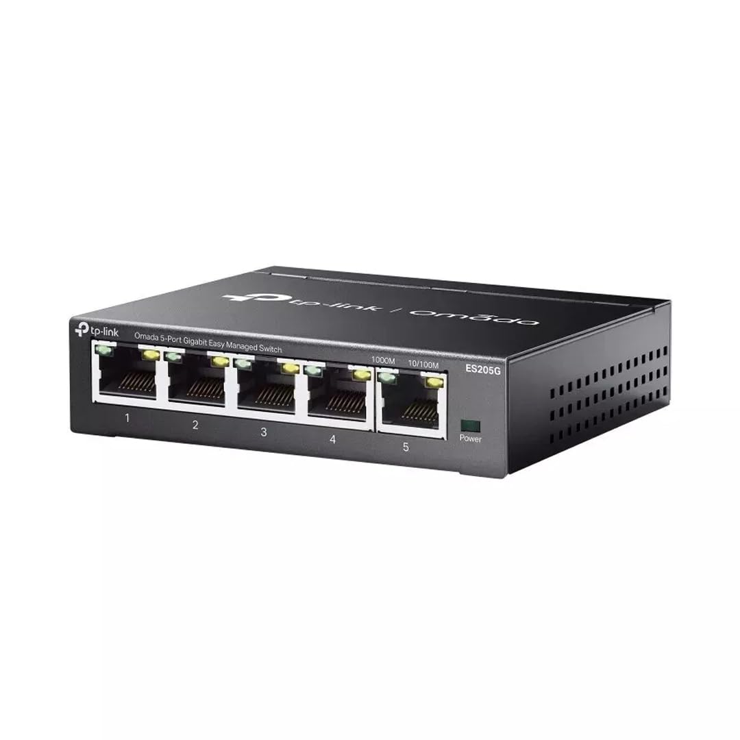 TP-Link Omada ES205G 5-Port Gigabit Easy Managed Switch, Plug & Play, Metallgehäuse mit lüfterlosem, geräuschlosem Design, Port Isolation, VLAN, IGMP-Snooping, Zentrales Cloud-Management 2