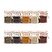 12 Pack - 3.4 Ounce Mini Square Glass Spice Jar with Orange Flip-Top Gasket, Airtight Clear Storage Jars, with REUSABLE labels and Pen by Premium Vials